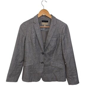 Talbots Woman's Wool Blazer Glen Plaid Fabric Woven in Italy Career‎ Jacket 6P